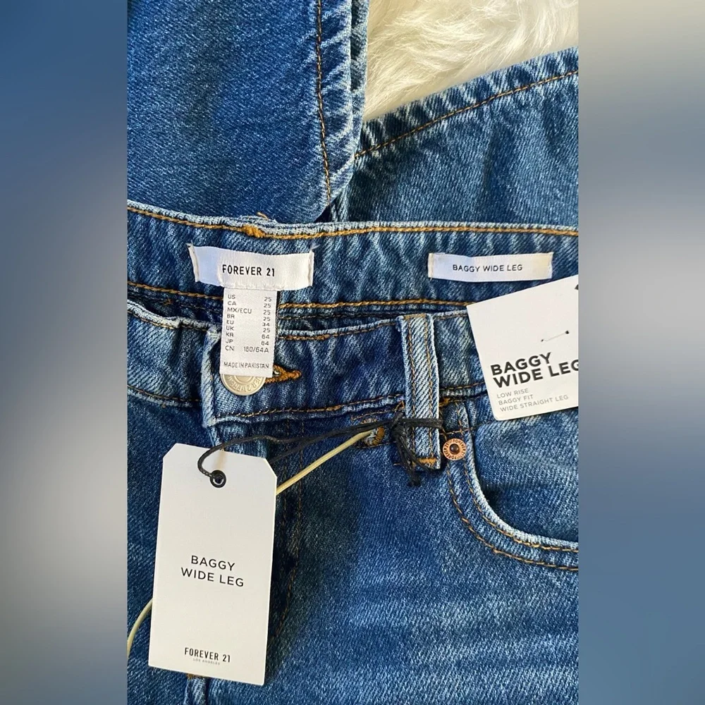 Forever 21 | BAGGY WIDE LEG LOW RISE BAGGY FIT WIDE STRAIGHT LEG SIZE 25 - Picture 9 of 11